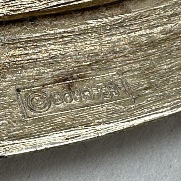 Vintage Boucher Choker Style Necklace Brutalist White Enamel Gold Tone FLAWED - Picture 6 of 16